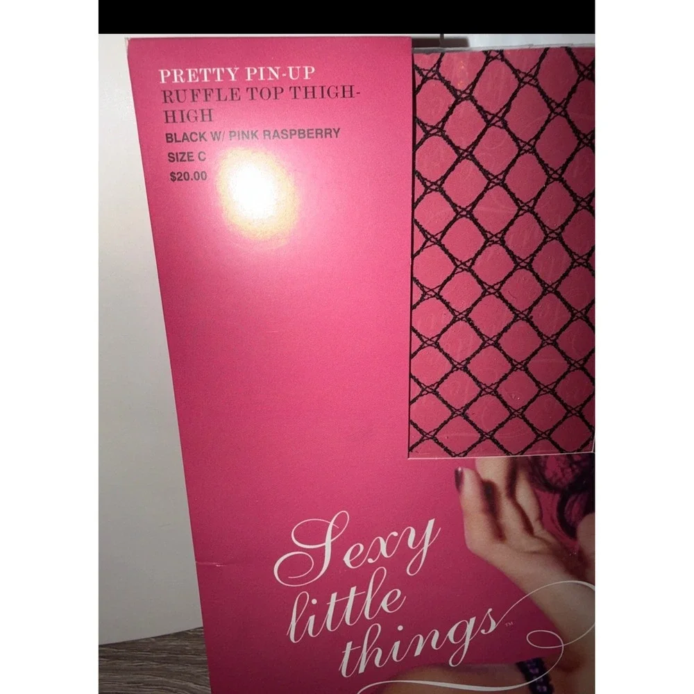 Victoria's Secret Sexy Little Things Pretty PinUp Fishnet Thigh High Stockings C